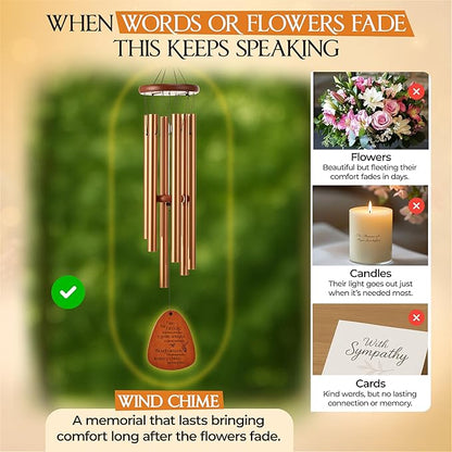 32 Inch Memorial Wind Chimes Outdoor, Sympathy Gifts for Loss of Loved One, Memorial Gifts for Loss of Mom, Sympathy Wind Chimes for Mother, Father, Brother, Sister