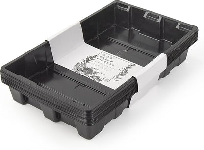 10 Seed Starting Plant Growing Trays (Without Holes) - Durable, Reusable - Grow and Start Seeds, Good for Your Greenhouse, microgreens and Hydroponics - Pack of 10 Flats