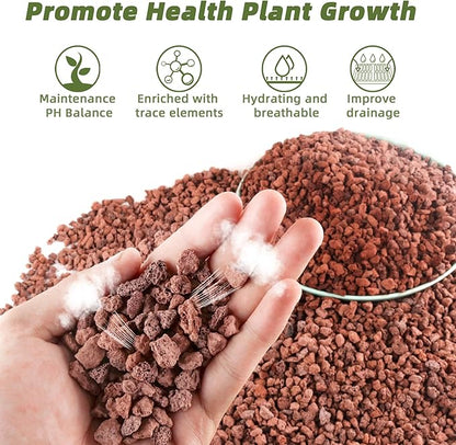 2.4LB Red Lava Rocks for Plants, Volcanic Rock Horticultural Lava Rock Soil for Landscaping Plants Drainage, Small Lava Rock Gravel for Succulents, Bonsai, Vase Fillers, Terrarium Plants, Top Dressing