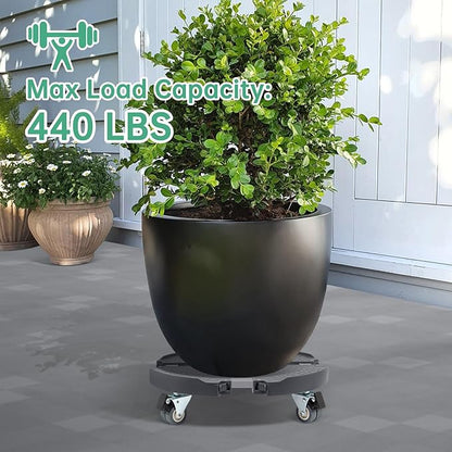 W B D WEIBIDA Round Dolly with Wheels Heavy Duty, Adjustable Pot Dolly 16-20 Inch, Large Plant Mover Indoor Outdoor, Muti Functional Rolling Dolly for Trash Can, Keg, Drum, Barrel