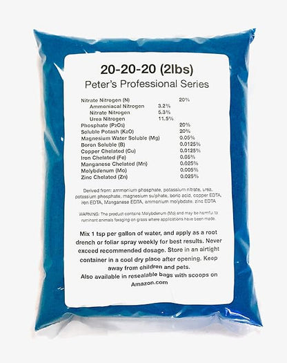 Peter's 20-20-20. 2 Pounds. General Purpose Water Soluble Fertilizer with Micro Nutrients.