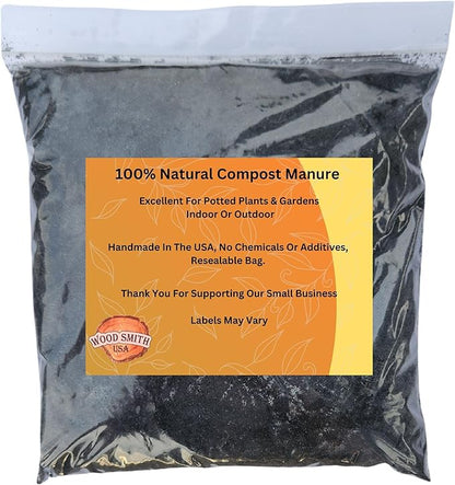Premium Compost and Manure Bundle: Ideal Compost Starter and Vegetable Fertilizer for a Thriving Outdoor Vegetable Garden - Boosts Soil Quality! 4 Quarts