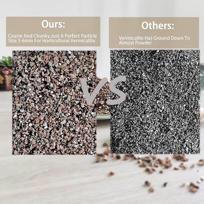 Natural Coarse Vermiculite 10QT for Plants Organic Occurring Mineral Potting Mix Medium for Potted Plants, Hydroponics, Terrariums, Orchids, Mushroom Or Reptile Habitats