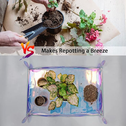 Azureblue 2 Pcs Plant Repotting Mat for Indoor Plants Potting Soil Mix, Waterproof Plant Repotting/Potting Tray