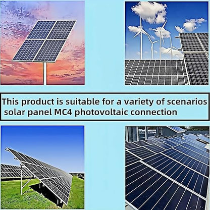 1 Pair Solar Y connectors 1 to 3-Turn Waterproof Parallel Solar connectors, 10AWG tinned Copper Solar Panel Cable Plug connectors (M/FFF and F/MMM)
