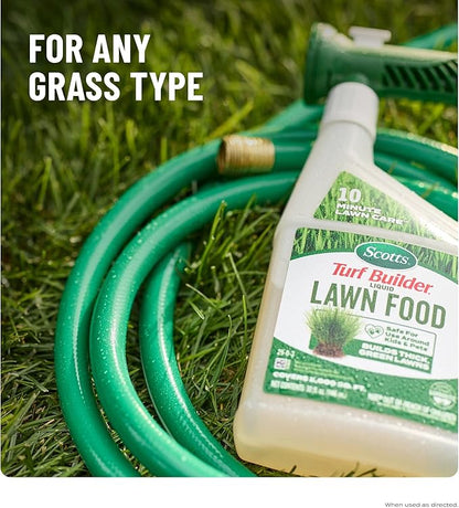 Scotts Turf Builder Liquid Lawn Food, Lawn Fertilizer for Any Grass Type, 29-0-3, 32 fl. oz.