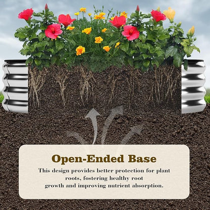 Galvanized Metal Raised Garden Bed Kit, 4x2x1ft Outdoor Planter Box, Garden Grow Bed for Vegetables, Flowers, Patio Gardening
