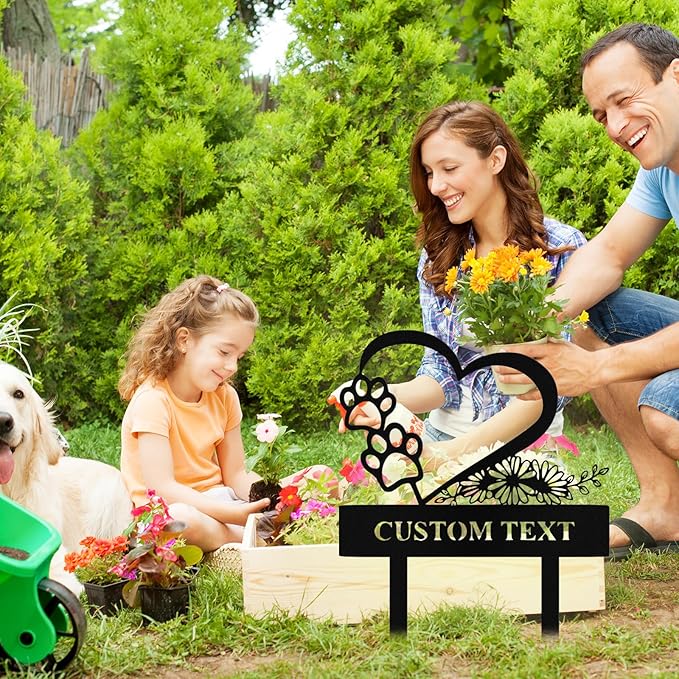 Custom Metal Garden Sign with Stake, Personalized Garden Signs for Outside, Customized Garden Name Signs for Yard Lawn Outdoor Decor Gardening Gifts for Moms Grandmas Gardeners