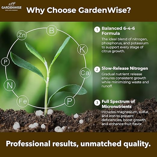 Professional Citrus Fertilizer + Vital Micronutrients; Perfect Balanced NPK for All Citrus; for Indoor and Outdoor Plants; Orange, Lime, Avocado and Lemon Tree Fertilizer (3 QUARTS)