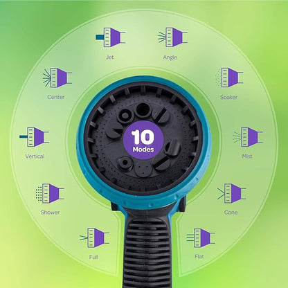 Hose Nozzle [2 Pack] Heavy Duty Hose Sprayer With 10 Adjustable Watering Patterns. Thumb Control Design, Comfortable Ergonomic Grip, Garden Hose Nozzle for Watering Plants & Lawns/Fun showers/Cleaning