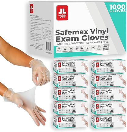 Medical Clear Vinyl Gloves Powder Free & Latex Free, Disposable, Food Safe