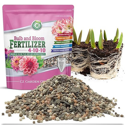 4-10-10 Bulb and Bloom Fertilizer - Made in USA - NPK + Micronutrients Plant Food for Indoor/Outdoor Plants, Trees, and Flower Gardens