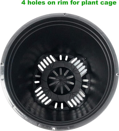 3 Gallon Nursery Pot Plastic Planters for Outdoor Indoor Plants Gardening 6-Pack Flower Pots Plant Pots with Drainage Holes