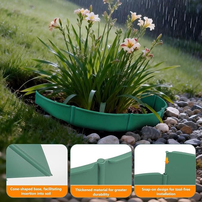 5Pack Slope Planters 20PCS 6Inch Spliceable Round Edging with Shovel Erosion Control Plastic Raised Garden Bed Terracing Kit for Slope Gardening