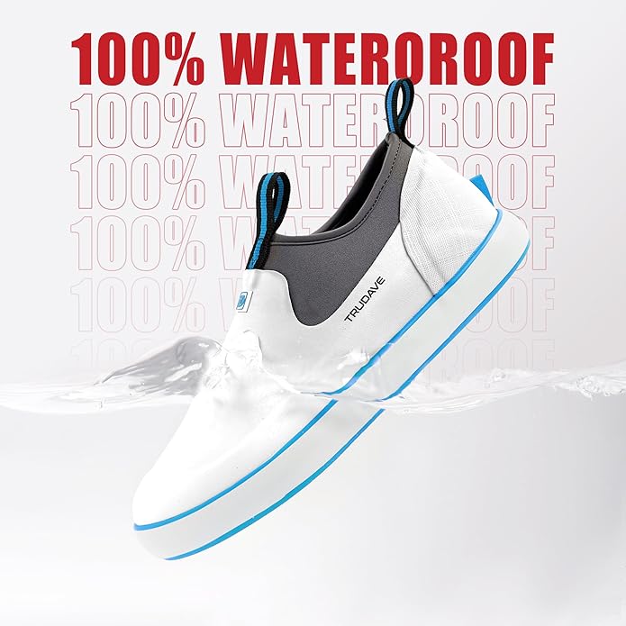 Trudave Deck Shoes for Men, Waterproof Fishing Shoe Anti-Slip Ankle Rain Shoe for Men, Yard Garden Shoes for Farming & Outdoor Work