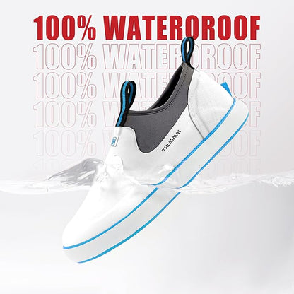 Trudave Deck Shoes for Men, Waterproof Fishing Shoe Anti-Slip Ankle Rain Shoe for Men, Yard Garden Shoes for Farming & Outdoor Work