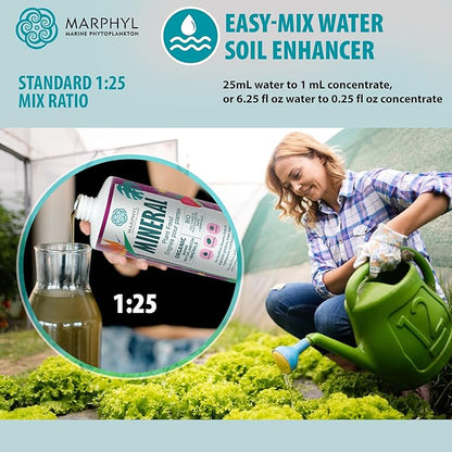 MARPHYL Organic Minerals Liquid Fertilizer – Essential Trace Mineral Blend for Healthy Plant Growth, Improves Nutrient Uptake for Garden Flowers, Vegetables, Succulents & Hydroponics