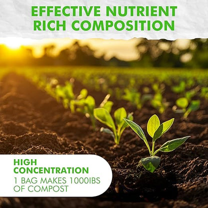 Fishnure - Odor-Free Natural Microbial Compost Starter, 1 4-lb Bag for 1000 lb Compost That Can Be Used as Fertilizer for Potting Soil Indoor Plants & Outdoor Plant Soil, Gardening Essentials