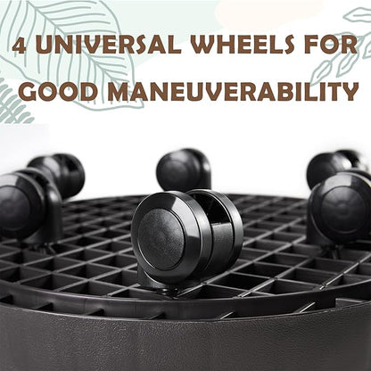 15.5 Inch Planter Caddies Rolling Saucer Caddy with Wheels, Heavy Duty Wheeled Stand for Potted Plant, Round Coaster Roller Base Tray with Casters, Flower Pot Dolly Holder for Indoor Outdoor