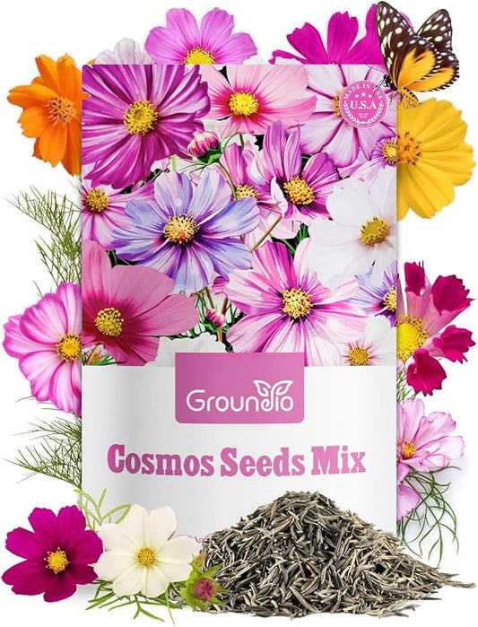 Cosmos Seeds Wildflower Mix, 2 Oz (2 Packs), Flowers Seeds for Planting, Open Pollinated, Non GMO Made in USA