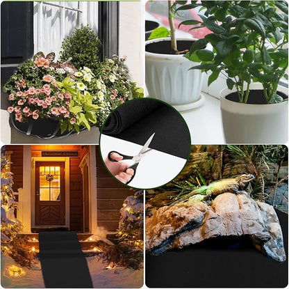 12x120 Inch Planter Liner Roll Fabric Planter Basket Liner Non Woven Black Felt Window Box Liners Coconut Fiber Liner Roll Replacement Hanging Basket Liner Coco for Plants Flower Outdoor Indoor Garden