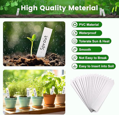 KINGLAKE GARDEN 600 Pcs 4'' Plastic Plant Labels Garden Marker Vegetable Gardening Tags,Plastic Garden Labels for Outdoor Indoor Potted Plants with Permanent Marking Pen