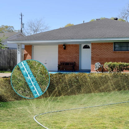 LINEX Sprinkler Soaker Hose 15 ft 2 pack for Garden Lawn Watering Hose with Stakes