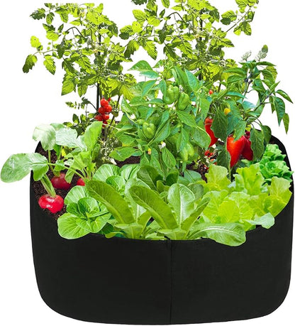 Firlar Fabric Raised Garden Bed, Fabric Raised Planting Bed Grow Bag, Fabric Pots Planting Pots for Herb Plants Flowers Vegetables, Black (35.4x35.4 Inch)