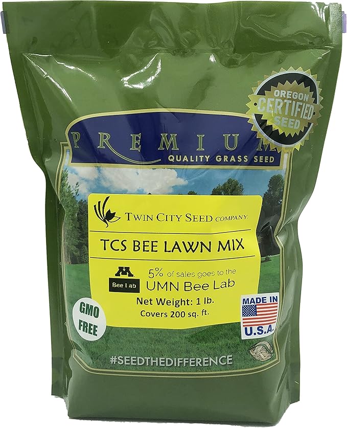 Twin City Seed Co. Bee Lawn Mix, Grass & Flower Mixture, 1 lb Bag