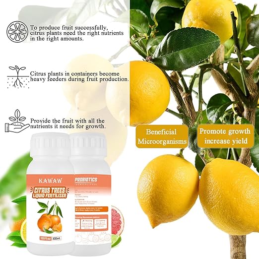 Citrus Fertilizer for All Citrus and Fruiting Trees, Microbial Organic Liquid Plant Food 10 oz (300mL)