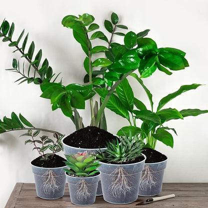 Vesici 24 Pcs 3/4/5/6/7/8/9/10 Inch Large Size Clear Nursery Pots Variety Pack Plant Pots with Drainage Holes Planters for Indoor Plants Flexible Transparent Plastic Plant Bottle Succulents