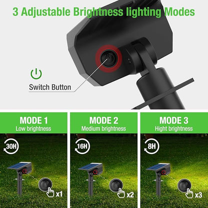 nipify Solar 1 Pack Spot Lights Outdoor Motion Sensor with 3 Modes,Solar Spotlights Outdoor Waterproof 2-in-1 Auto On/Off Landscape Lighting for Outside Yard Wall Garden Pathway, Warm White