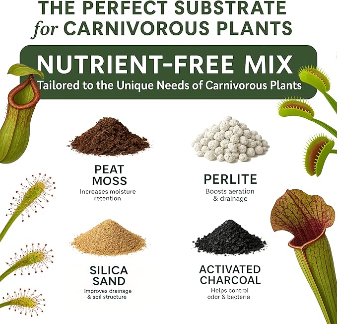 BOG BOSS - Premium Carnivorous Plant Soil Blend | Ideal for Venus Flytraps, Sundews, Nepenthes Pitcher Plants & Butterworts (2 QT's)