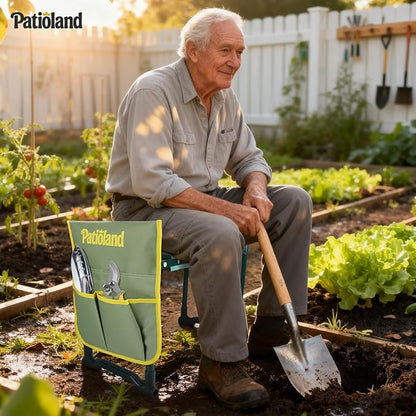 Garden Kneeler and Seat with 2 Tool Bags, 10.2" Widen Heavy Duty Thicken Soft Kneeling Pad, 2-in-1 Folding Garden Stool, Outdoor Yard Work Seat, Ideal Gardening Gifts for Mom, Women, Grandma