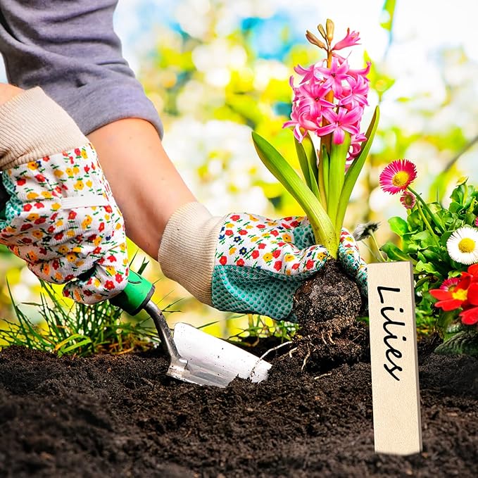 Zkptops 100Pcs Wooden Plant Labels Plant Tags 6 Inch Garden Plants Markers Waterproof Seed Labels Markers Sticks Outdoor Garden Label Stakes Sign Wooden Plants Name Tags for Seedling Vegetables Flower
