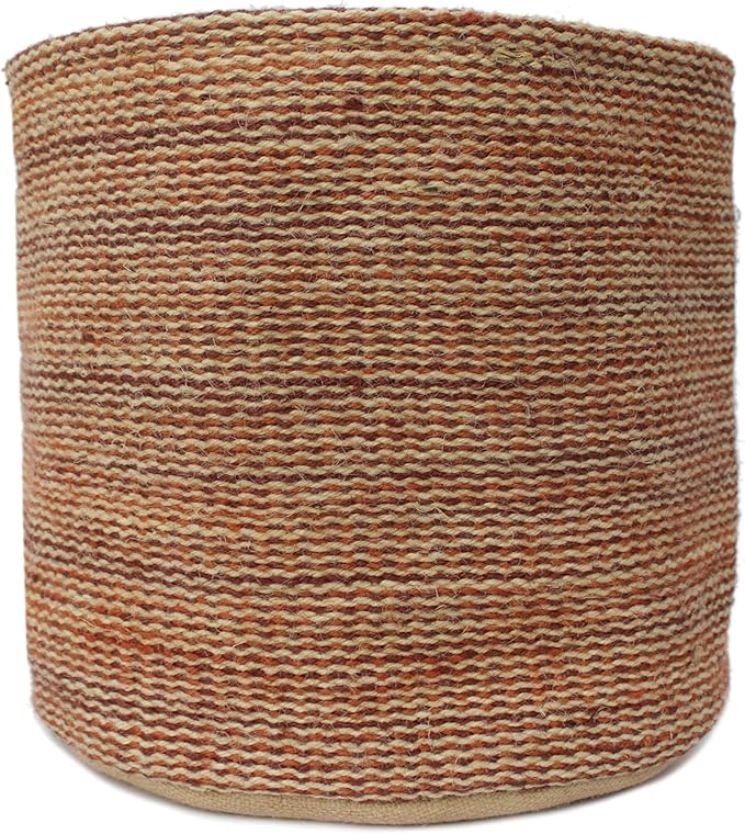 Jute Planter Basket Modern Woven Basket for 10" Flower Pot Indoor Planters, 12” x 12” Storage Organizer Basket Rustic Home Decor, Boho Storage Earth-Friendly Planter (12x12 inches, Black Diamond 30)