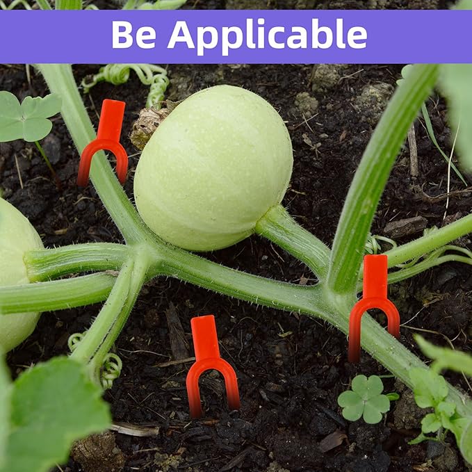400pcs Plastic Gardening Plant Pin, Strawberry Support Pins Clip Watermelon Fork Farming Securing Garden Vines Fixing Clips Tool (2", 2.6")