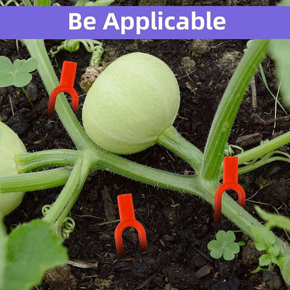 400pcs Plastic Gardening Plant Pin, Strawberry Support Pins Clip Watermelon Fork Farming Securing Garden Vines Fixing Clips Tool (2", 2.6")