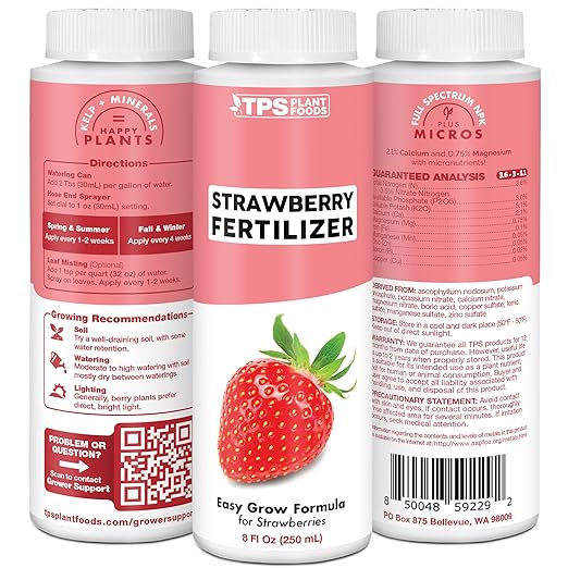 Strawberry Fertilizer – Liquid Strawberry Plant Food for Better Berry Production & Healthy Growth, 8 oz