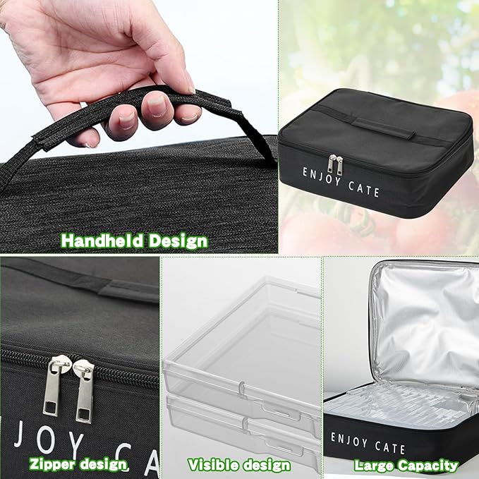24 Slot Seed Storage Organizer Box with Insulated Bag with Dual Zipper Bag, Garden Seed Organize Sealed Bags and Label Stickers Saving Container Keeper Set for Garden Vegetable Flower Plants
