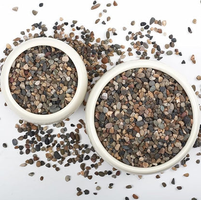 5LB Natural River Rocks, 1/4" Aquarium Gravel, Small Pebbles for Plants, Pea Gravel for Fish Tanks, Decorative Rocks for Gardening, Flower Pots, Vase Fillers, Indoor Fountains (10, Pounds) (5 LBS)