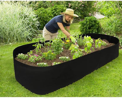 Firlar Fabric Raised Garden Bed, Fabric Raised Planting Bed Grow Bag, Fabric Pots Planting Pots for Herb Plants Flowers Vegetables, Black (35.4x70.8 Inch)