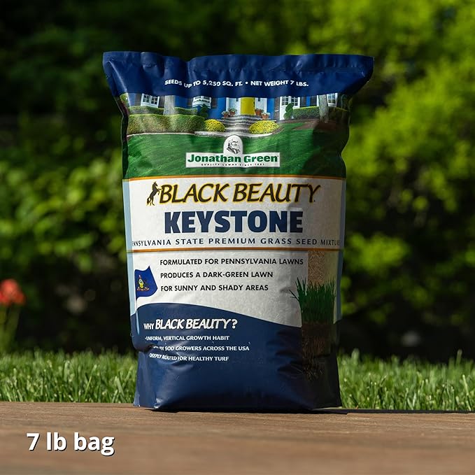 Jonathan Green (10361) Black Beauty Keystone PA Grass Seed (Made for Pennsylvania) - Cool Season Lawn Seed (7 lb)