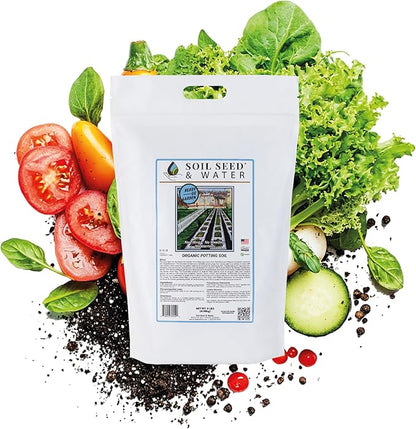 Soil Seed & Water Garden Craft Blend Organic Potting Soil – All-Purpose Potting Mix for Indoor & Outdoor Gardening
