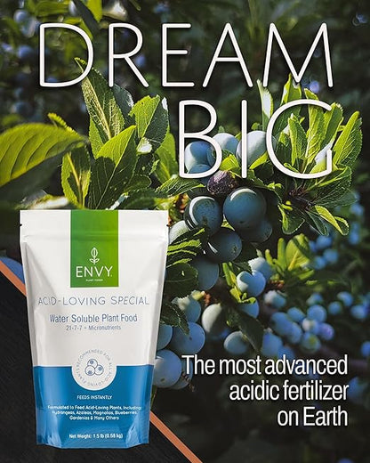 ENVY Plant Foods Acid-Loving Special | Water Soluble Fertilizer | Hydrangea, Azalea, & Berry Plant Food (3lb x3)