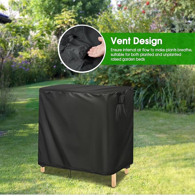 Cover for Raised Garden Bed, 34 x 18 x 30 inch Waterproof Elevated Flower Bed Covers for Winter, Raised Tall Planter Box Cover for Outdoor Protection