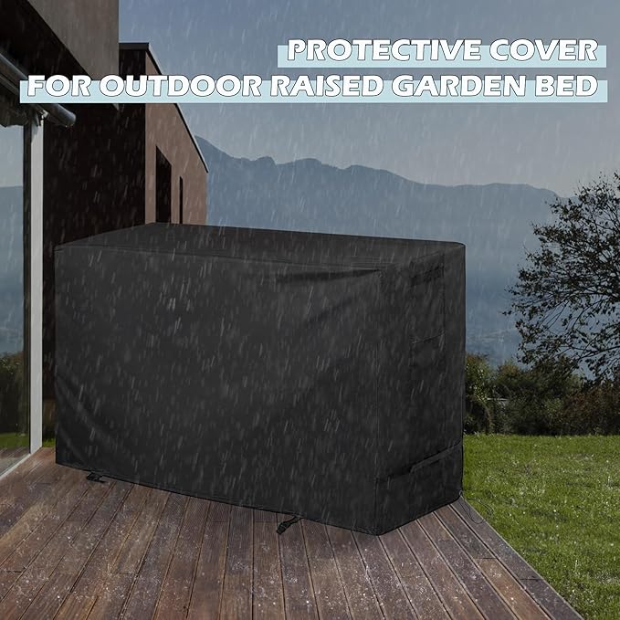 Outdoor Raised Garden Bed Cover for Best Choice Products 48 x 24 x 30 Inches Raised Garden Bed, Outdoor Planter Box Stand Cover for Mobile Elevated Wood Planter/Planting Bed