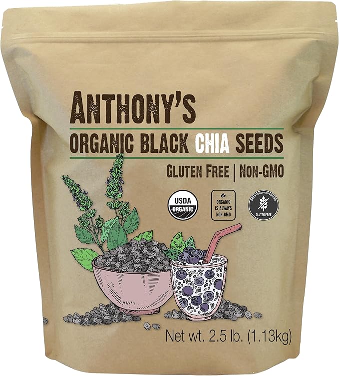 Anthony's Organic Chia Seeds, 2.5 lb, Gluten Free, Vegan, Keto Friendly