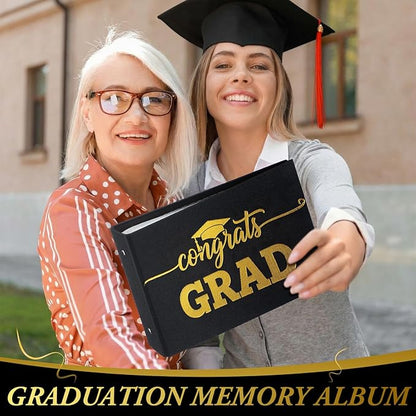 Spiareal Graduation Card Organizer Set Greeting Card Holder 6 x 8 Inches 100 Pages Stamping Binder Album Display Organization Storage for Graduation Gift Grad Party Favors Greeting Photo Gift