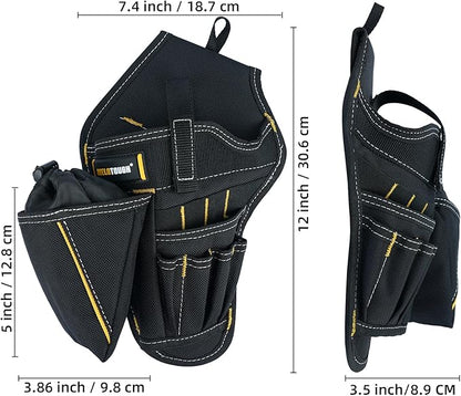 MELOTOUGH Drill Holster Impact Driver Holster with Bit Pouch Heavy Duty Impact Holster for Tool Belt